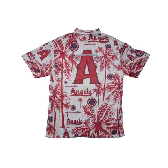 Los Angeles Angels Hawaiian Shirt | Red Palm Tree AOP | MLB Baseball Fan Gear XL - Picture 2 of 5
